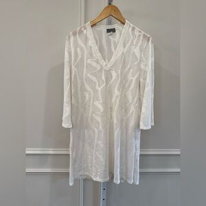 Jordan Taylor White Mesh Swim Coverup